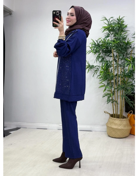 Ağaç Kabuğu Takım Lacivert