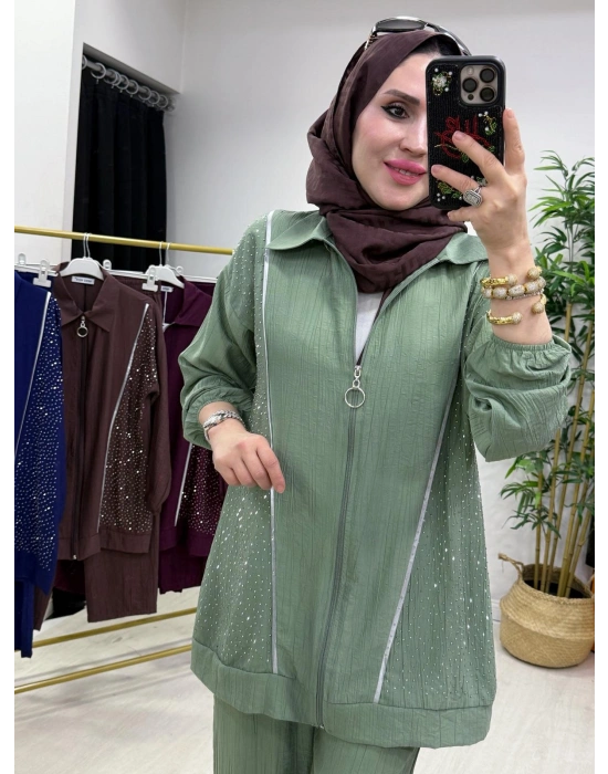 Ağaç Kabuğu Takım Yeşil