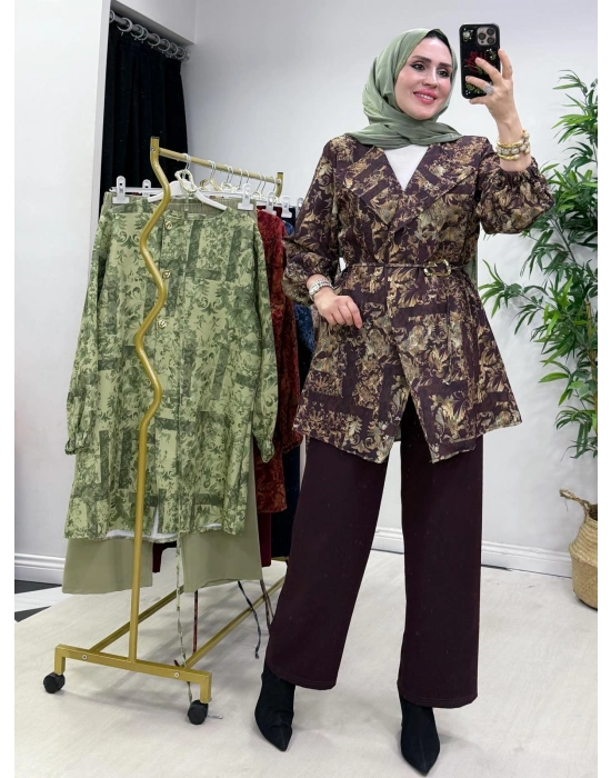 Yeni Sezon Dabıl Kumaş Takım Mürdüm