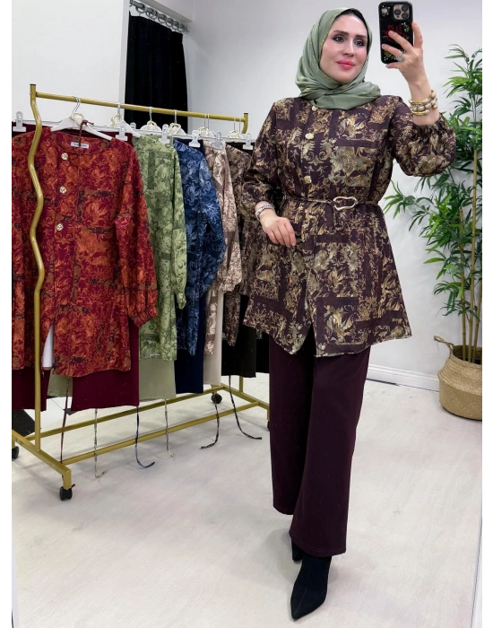 Yeni Sezon Dabıl Kumaş Takım Mürdüm