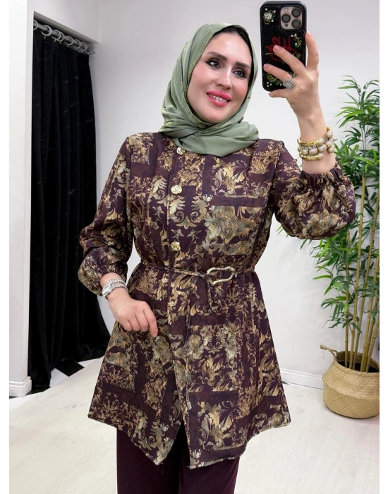 Yeni Sezon Dabıl Kumaş Takım Mürdüm