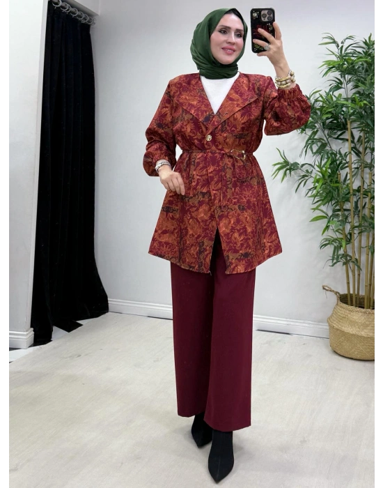 Yeni Sezon Dabıl Kumaş Takım Bordo