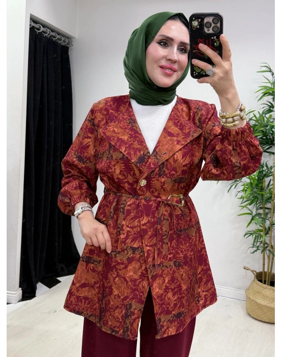 Yeni Sezon Dabıl Kumaş Takım Bordo