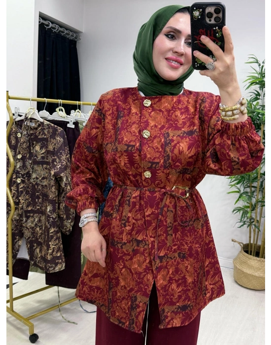 Yeni Sezon Dabıl Kumaş Takım Bordo