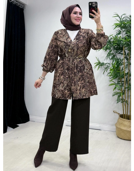 Yeni Sezon Dabıl Kumaş Takım Kahve