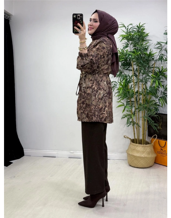 Yeni Sezon Dabıl Kumaş Takım Kahve