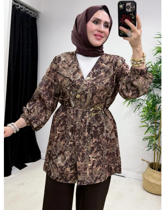 Yeni Sezon Dabıl Kumaş Takım Kahve