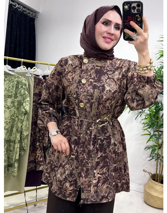 Yeni Sezon Dabıl Kumaş Takım Kahve