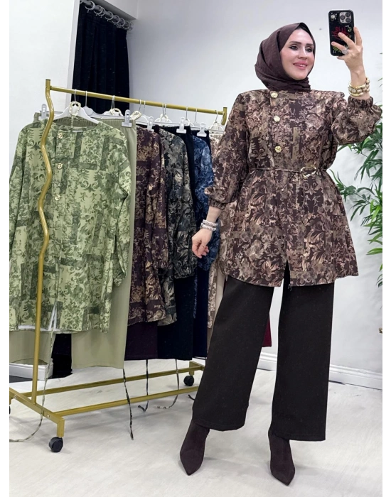 Yeni Sezon Dabıl Kumaş Takım Kahve