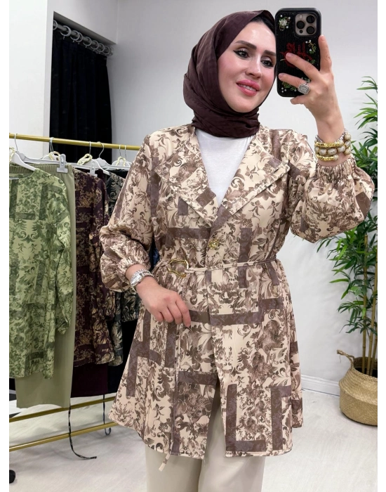 Yeni Sezon Dabıl Kumaş Takım Krem