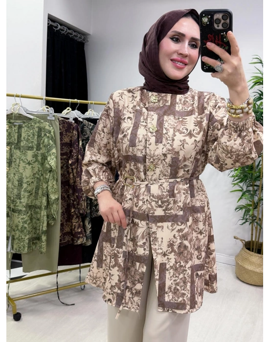 Yeni Sezon Dabıl Kumaş Takım Krem