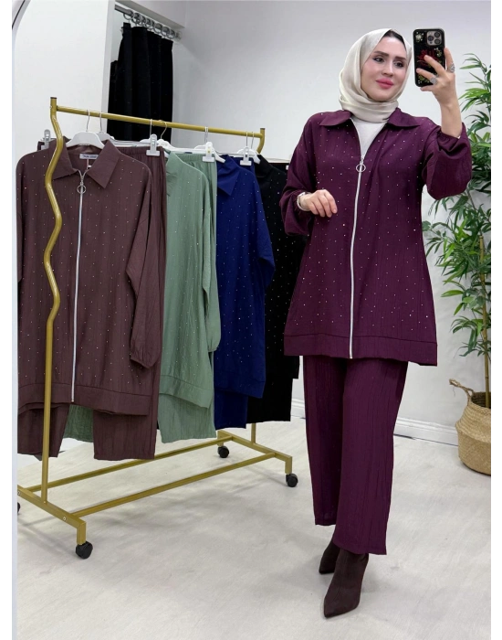 Yeni Sezon Ağaçkabuğu Takım Mürdüm