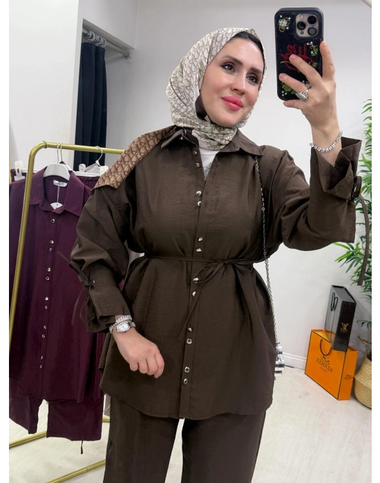 Yeni Sezon Zara Cupra Kumaş Takım Kahverengi