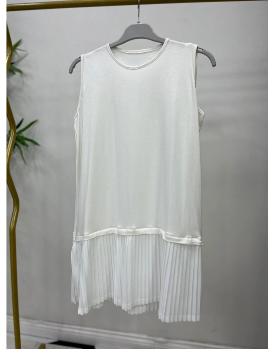 Etek Ucu Piliseli İçlik Beyaz