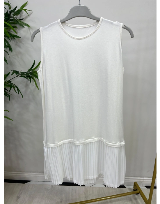 Etek Ucu Piliseli İçlik Beyaz