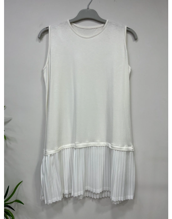 Etek Ucu Piliseli İçlik Beyaz