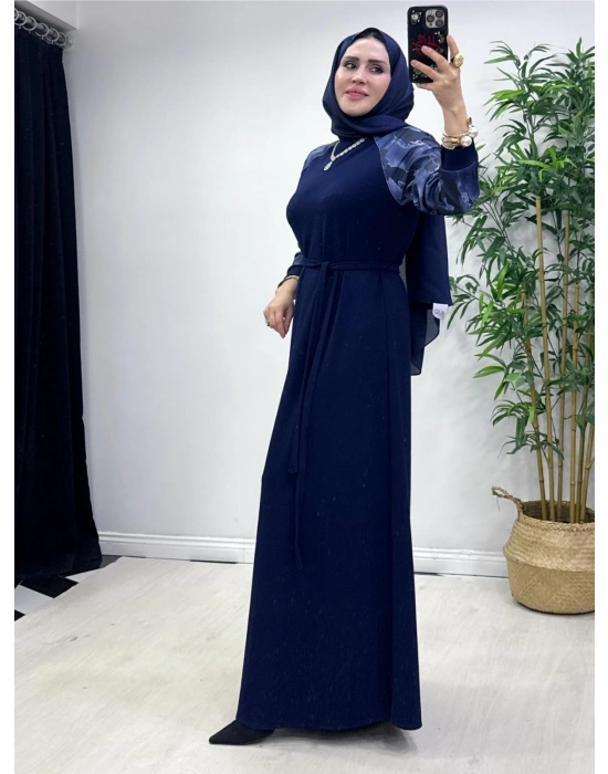 Batik Desenli Oysho Kumaş Elbise Lacivert