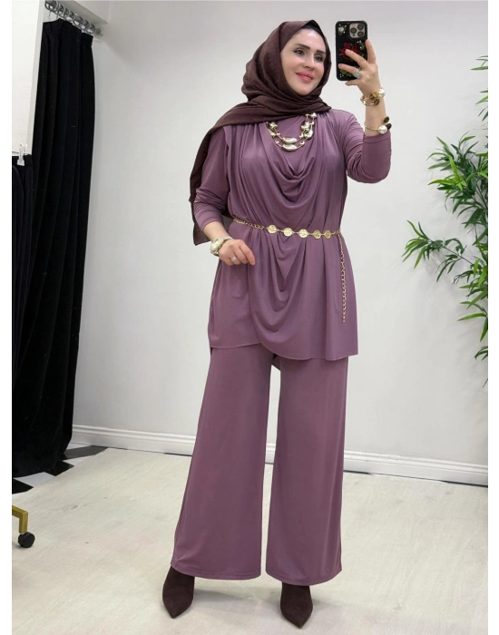 Yeni Sezon Giyçık Tasarım Candy Kumaş Takım Gül Tonu