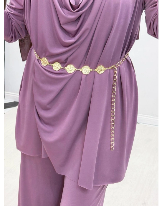 Yeni Sezon Giyçık Tasarım Candy Kumaş Takım Gül Tonu