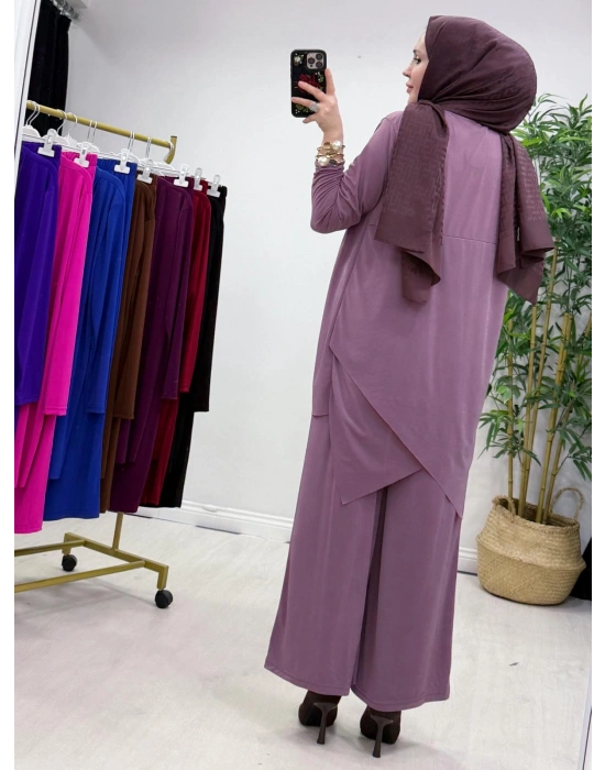 Yeni Sezon Giyçık Tasarım Candy Kumaş Takım Gül Tonu