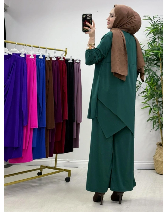 Yeni Sezon Giyçık Tasarım Candy Kumaş Takım Zümrüt Yeşil