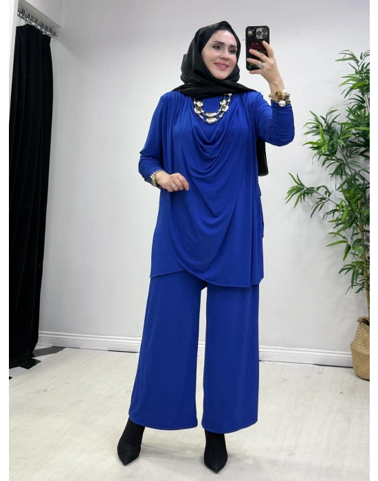 Yeni Sezon Giyçık Tasarım Candy Kumaş Takım Saks