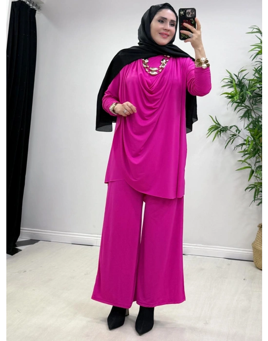 Yeni Sezon Giyçık Tasarım Candy Kumaş Takım Pembe