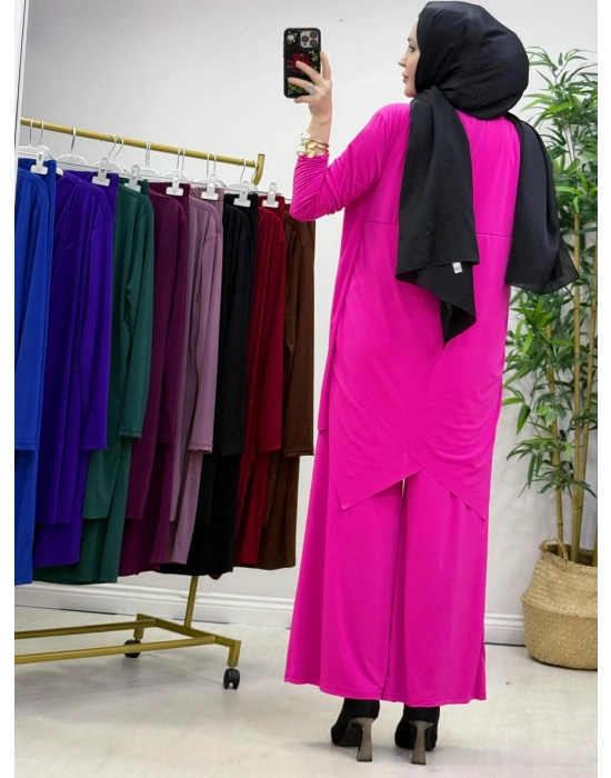 Yeni Sezon Giyçık Tasarım Candy Kumaş Takım Pembe