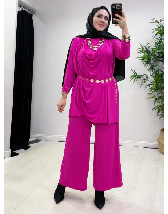 Yeni Sezon Giyçık Tasarım Candy Kumaş Takım Pembe