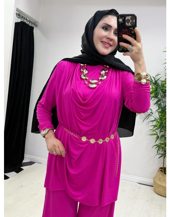 Yeni Sezon Giyçık Tasarım Candy Kumaş Takım Pembe