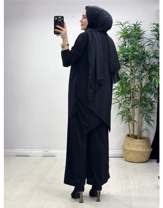 Yeni Sezon Giyçık Tasarım Candy Kumaş Takım Siyah