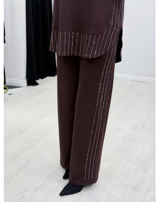 Taşlı Oysho Takım Kahverengi