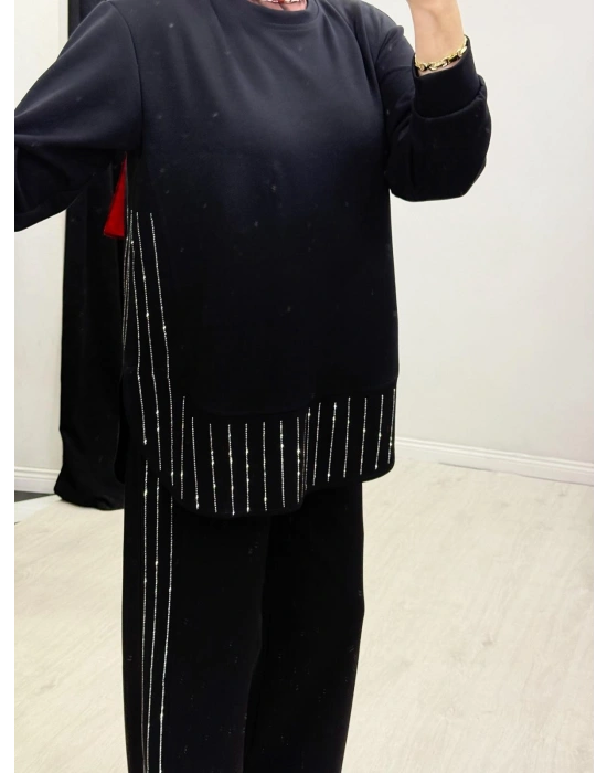 Taşlı Oysho Takım Siyah