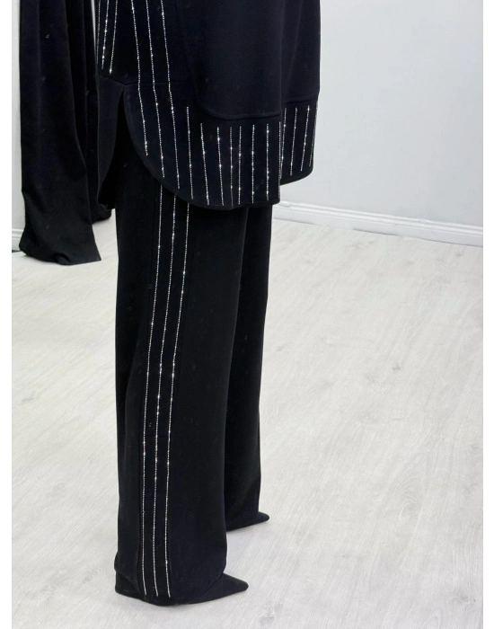 Taşlı Oysho Takım Siyah