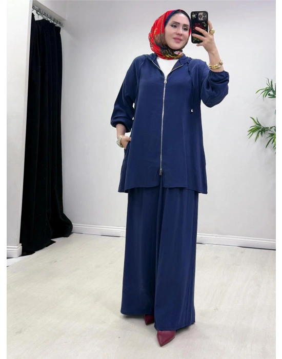 Yeni Sezon Kap Model Qupra Kumaş Takım Lacivert