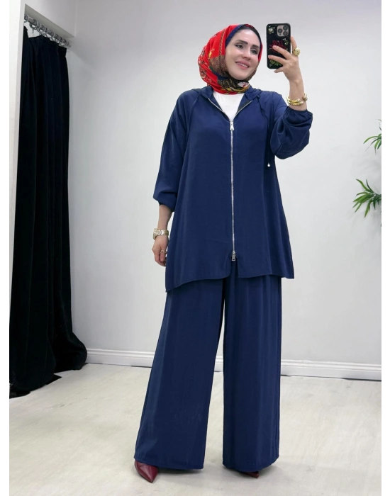 Yeni Sezon Kap Model Qupra Kumaş Takım Lacivert