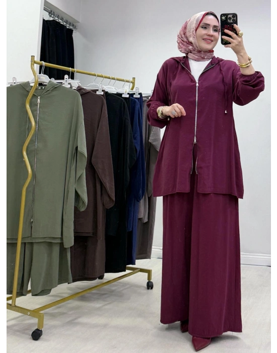 Yeni Sezon Kap Model Qupra Kumaş Takım Bordo