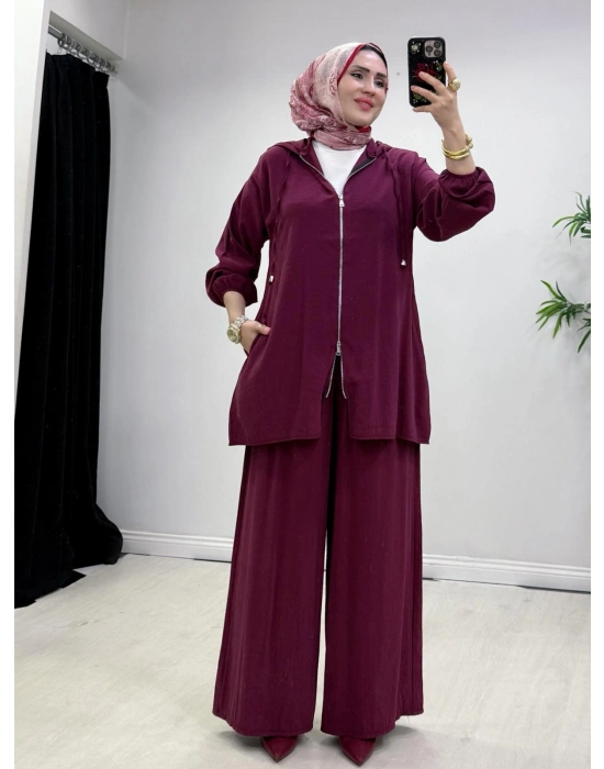 Yeni Sezon Kap Model Qupra Kumaş Takım Bordo