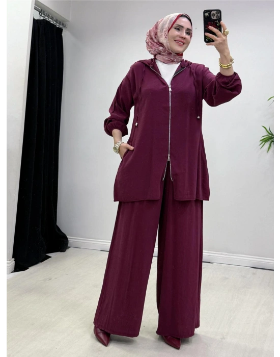 Yeni Sezon Kap Model Qupra Kumaş Takım Bordo