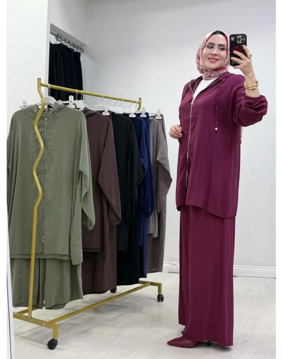 Yeni Sezon Kap Model Qupra Kumaş Takım Bordo