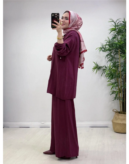 Yeni Sezon Kap Model Qupra Kumaş Takım Bordo