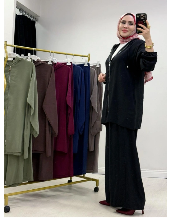 Yeni Sezon Kap Model Qupra Kumaş Takım Siyah