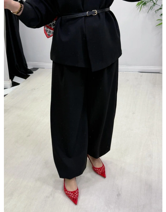 Ceketli Şalvar Takım Kemer Hediyeli Siyah