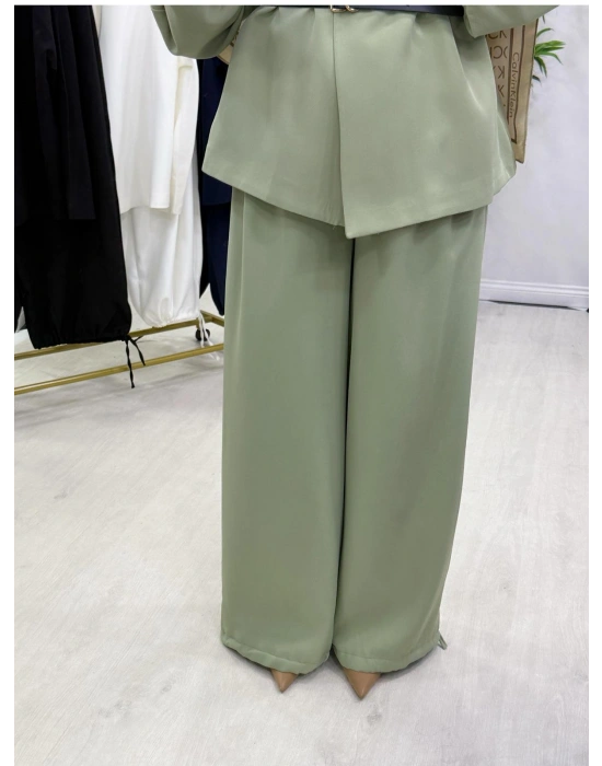 Ceketli Şalvar Takım Kemer Hediyeli Yeşil