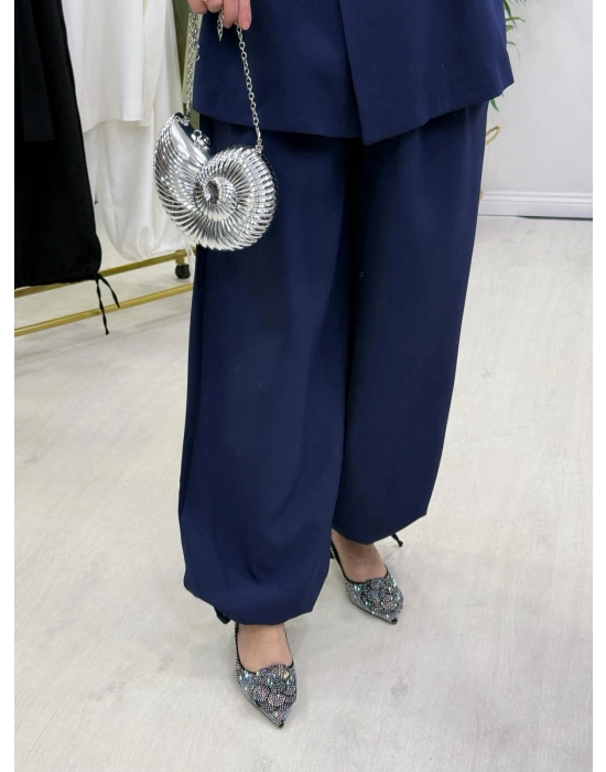 Ceketli Şalvar Takım Kemer Hediyeli Lacivert