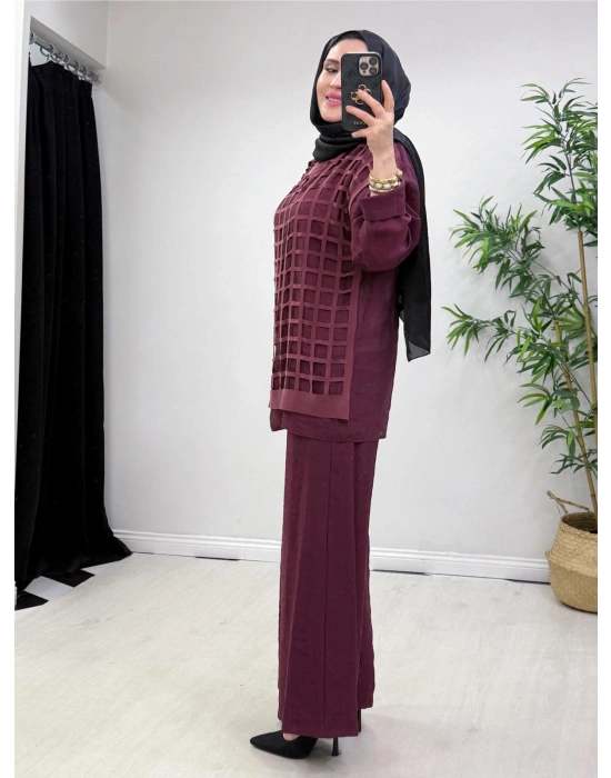 Lazer Kesim Tasarım Takım Bordo