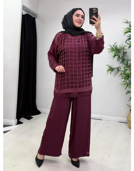 Lazer Kesim Tasarım Takım Bordo