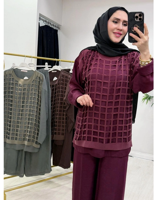 Lazer Kesim Tasarım Takım Bordo