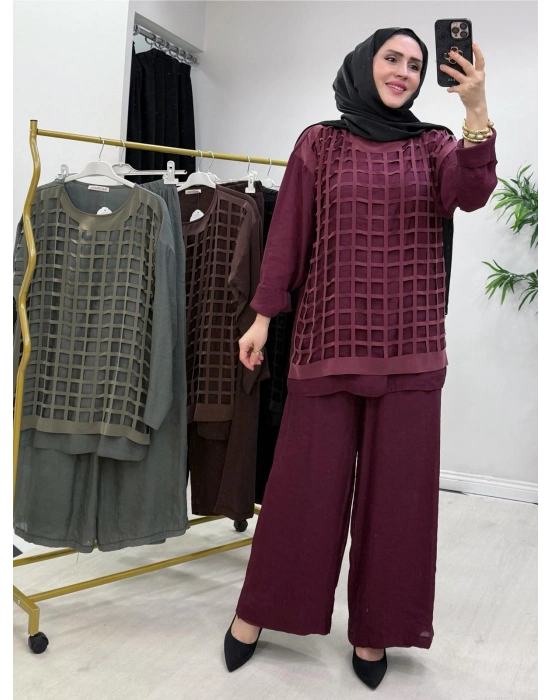 Lazer Kesim Tasarım Takım Bordo