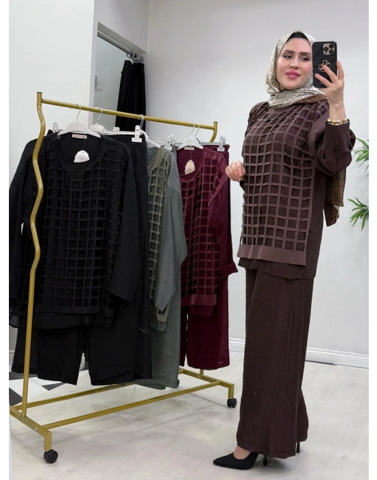 Lazer Kesim Tasarım Takım Kahverengi